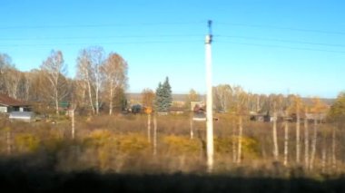 Sibirya sonbahar manzarası