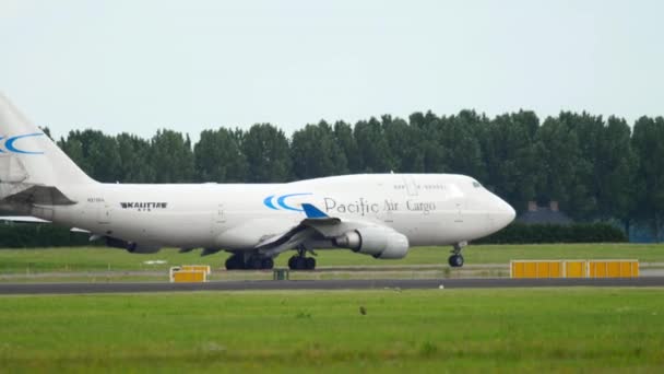 Widebody airfreighter taxning före avgång — Stockvideo