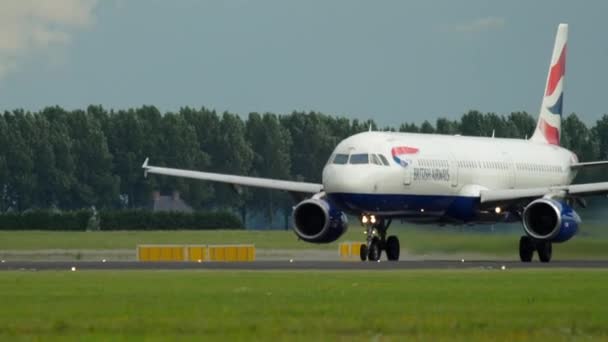 British Airways Airbus A321 avgång — Stockvideo