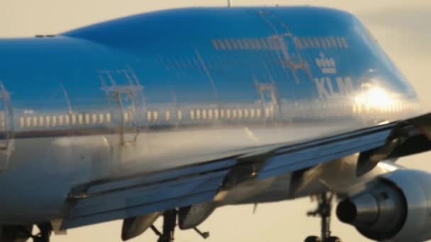 Klm boeing 747 Landung — Stockvideo