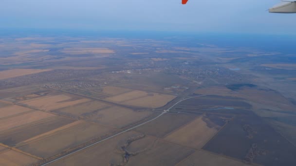 Flygvy från avgående flygplan — Stockvideo