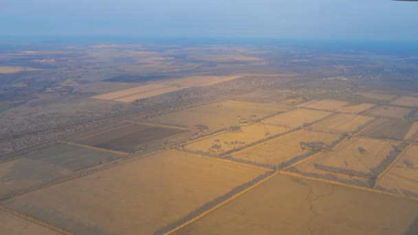 Luftaufnahme Vom Bullauge Abfliegenden Flugzeug Nowosibirsk Nachbarschaft — Stockvideo