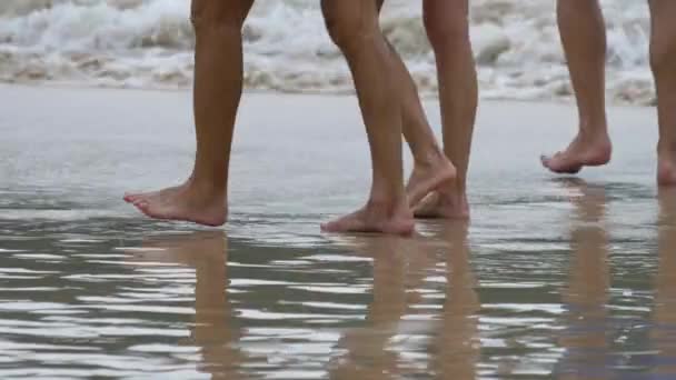 Casal Praia andando — Vídeo de Stock