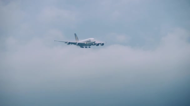 Großraumflugzeug im Anflug — Stockvideo