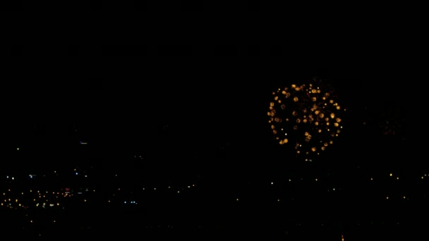 Feux d'artifice clignotant dans le ciel de vacances nocturnes 