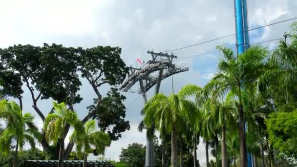 Singapore cabo carro céu rede — Vídeo de Stock