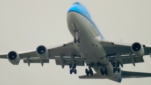 Klm boeing 747 Abfahrt — Stockvideo