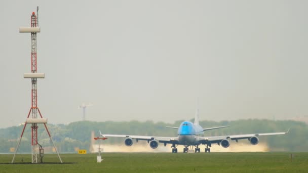 KLM Boeing 747 vertrek — Stockvideo