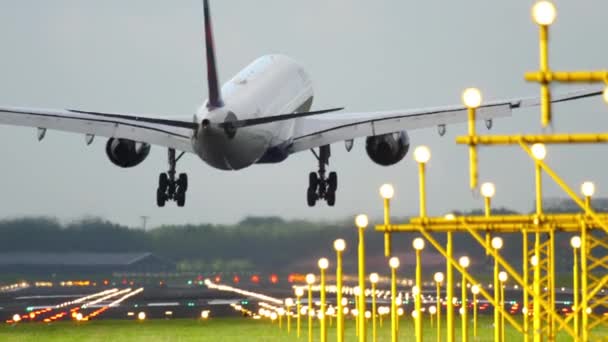 Delta Airlines Airbus A330 landing — Stock Video