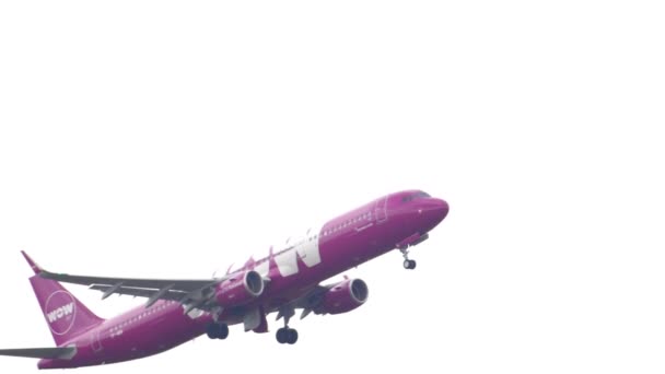 Airbus 321 WOW Air escalada para fora — Vídeo de Stock
