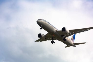 Boeing Dreamliner gökyüzünde uçar