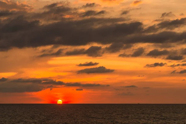 Red sunset on the horizon