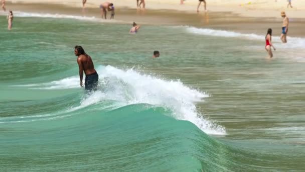 Surfistas en las olas — Vídeos de Stock