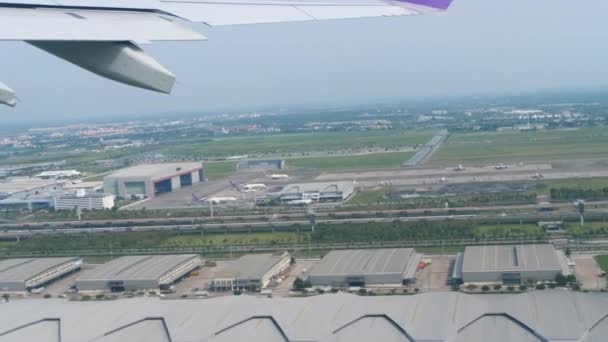 Bangkok Thailandia Novembre 2017 Vista Aerea Aeroporto Suvarnabhumi Vista Aereo — Video Stock