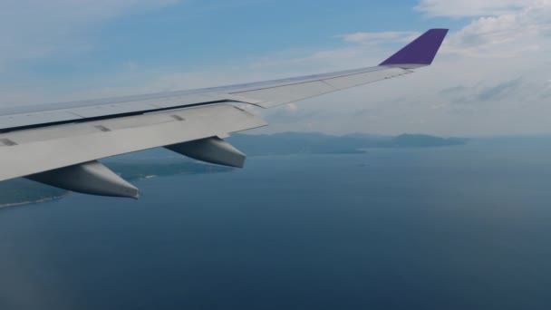 Paisagem de visão aérea de avião descendente — Vídeo de Stock