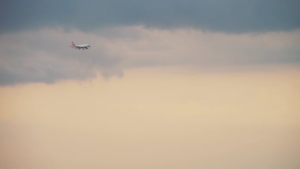 Airbus A320 se aproximando sobre o oceano — Vídeo de Stock