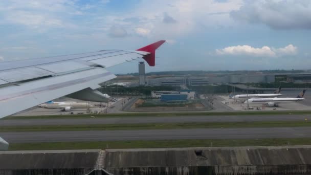 Letecký pohled na letiště Singapore Changi — Stock video