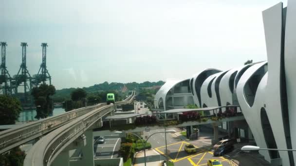 Singapur Listopadu 2018 Pohled Ostrově Sentosa Singapur Jednokolejné Vlak Parku — Stock video