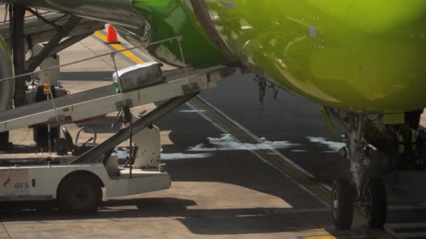 航空機に搭載された荷物のアップロード — ストック動画