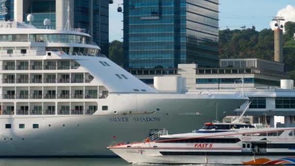 Oceánu loď v Singapuru výletní centrum — Stock video