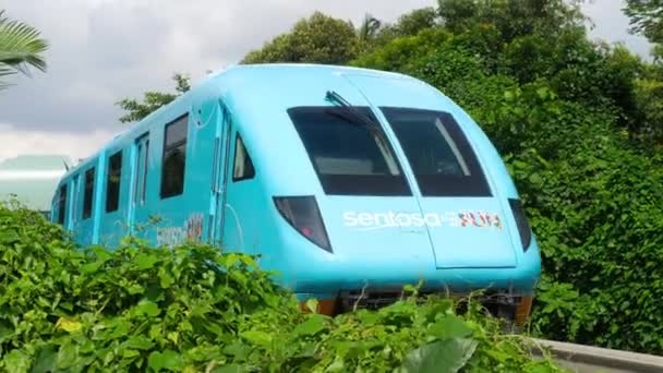 Monorail trein vanaf sentosa island — Stockvideo