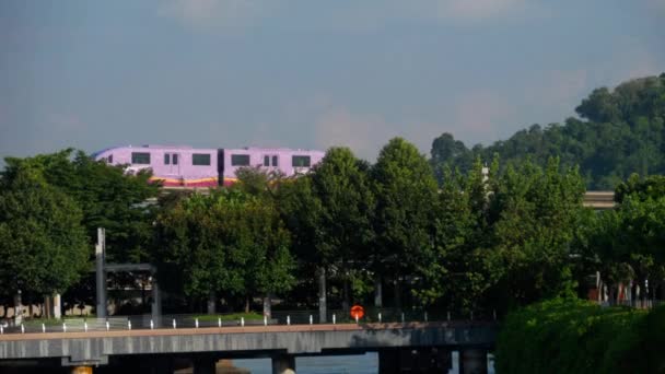 Monorail-tåget till Sentosa island — Stockvideo