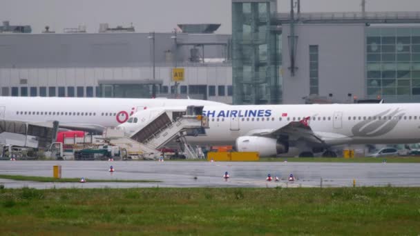 Такси Turkish Airlines Airbus A321 — стоковое видео