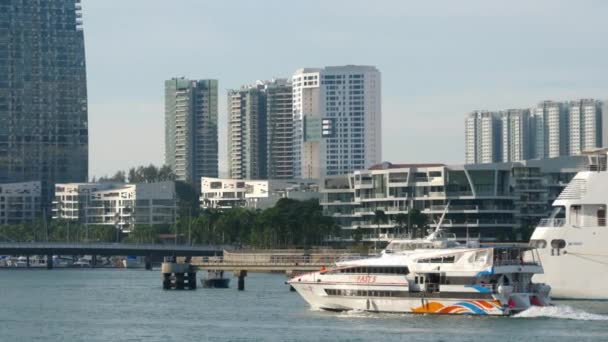 Ferry in Singapore Cruise centrum — Stockvideo