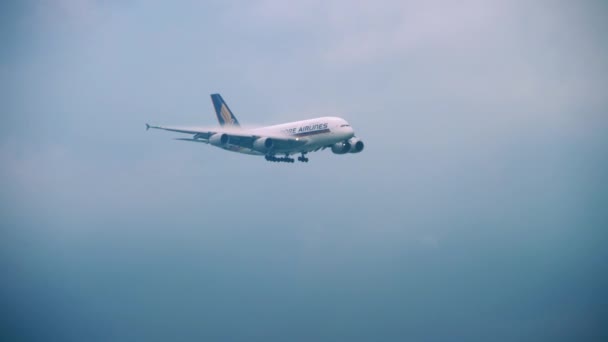 Widebody airplane approaching — Stock Video