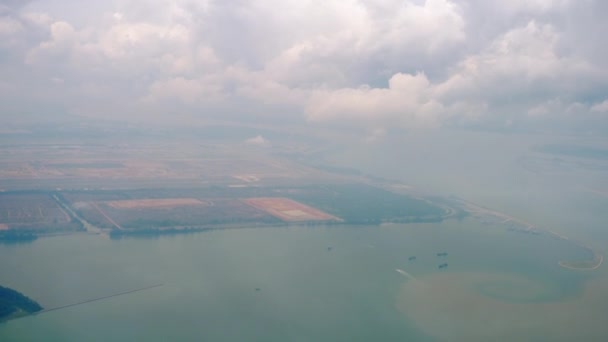 Flygfoto Singapore Changi flygplats — Stockvideo