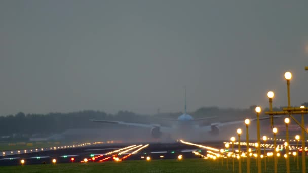 Landung einer Boeing 777 von KLM — Stockvideo