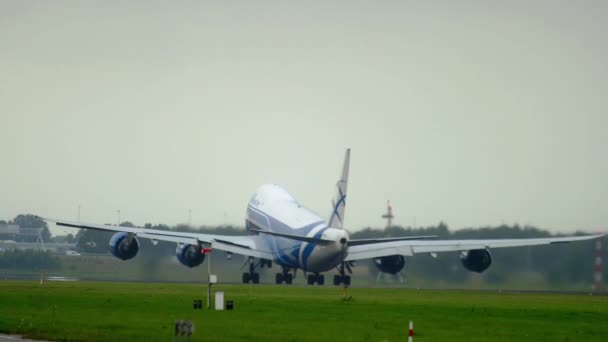 Luftfracht boing 747 Abflug — Stockvideo