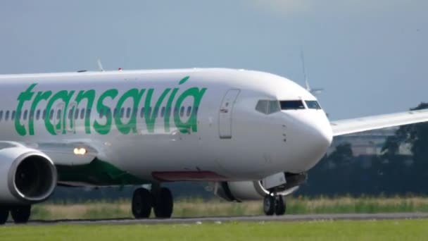 Transavia波音737飞机着陆 — 图库视频影像