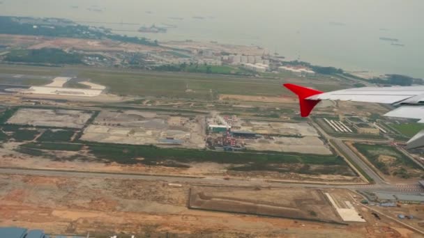Letecký pohled na letiště Singapore Changi — Stock video