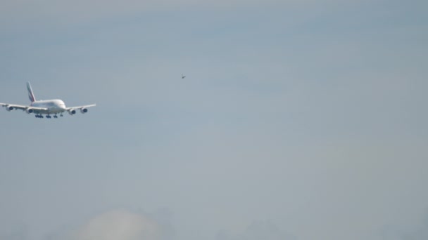 Widebody飞机着陆前接近 — 图库视频影像