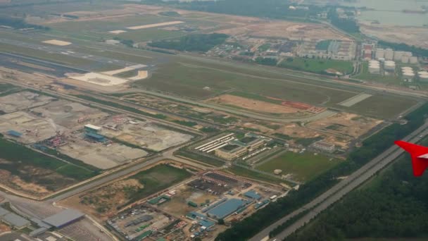 Aerial view Singapore Changi airport — Stock Video