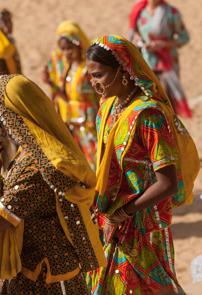 Indian women in national attire