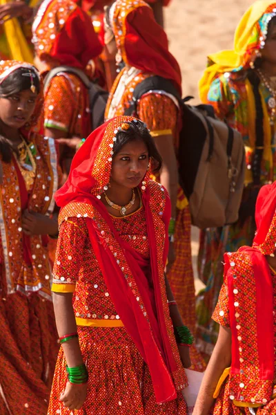 Indiska dansare i Pushkar — Stockfoto