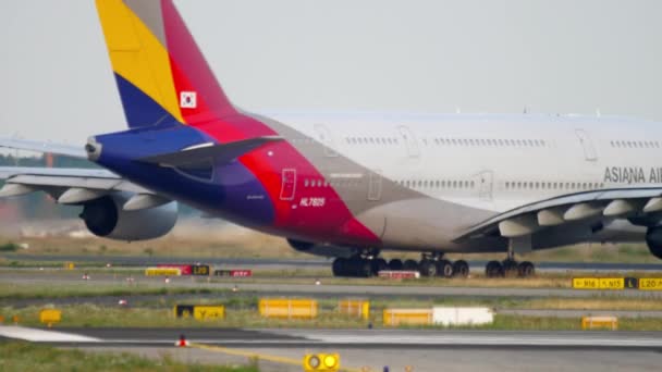 Asiana Airbus 380 rodaje — Vídeos de Stock