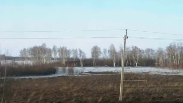 Сибирский весенний пейзаж — стоковое видео