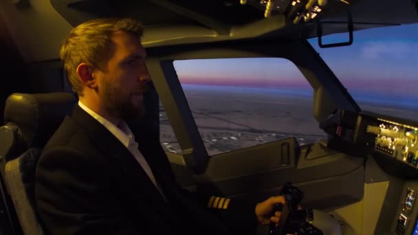 Civil aircraft cockpit. — Stock Video