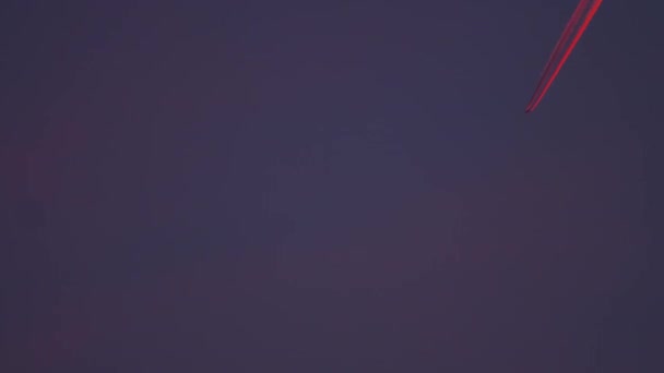 Avião no céu, reflexo do pôr-do-sol — Vídeo de Stock