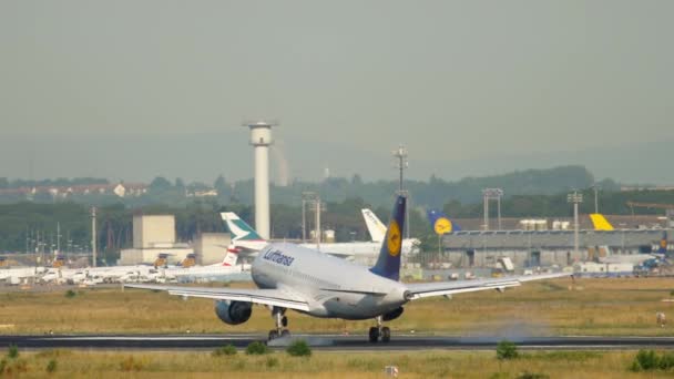 Lufthansa Airbus A319 aterragem — Vídeo de Stock