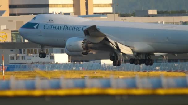 Cargo Airplane landing in Frankfurt — Stock Video