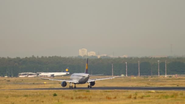 Lufthansa Airbus A319 lądowania — Wideo stockowe