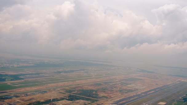 Flygfoto Singapore Changi flygplats — Stockvideo