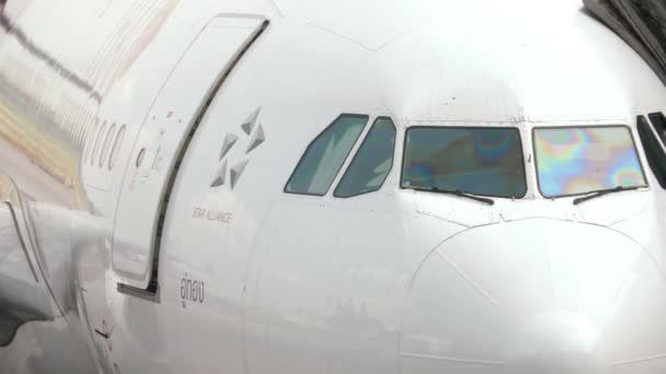 비행기 의 문을 닫는 청지기 — 비디오