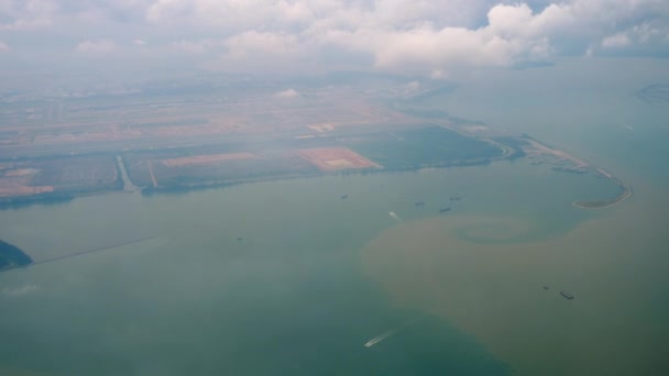 Flygfoto Singapore Changi flygplats — Stockvideo