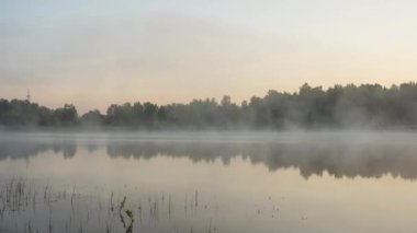 Orman Gölü 'nde sabah erken saatlerde Misty