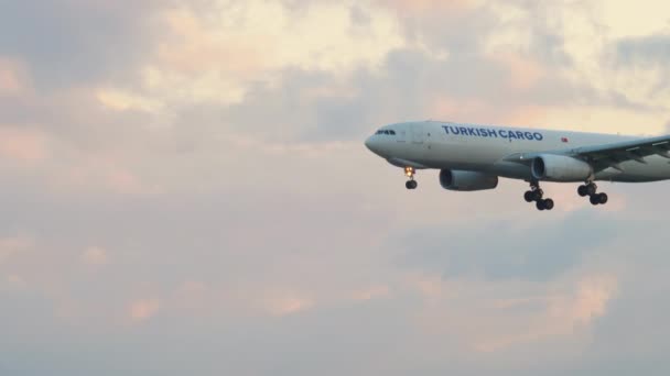 Uçak Frankfurt iniş önce yaklaşıyor — Stok video